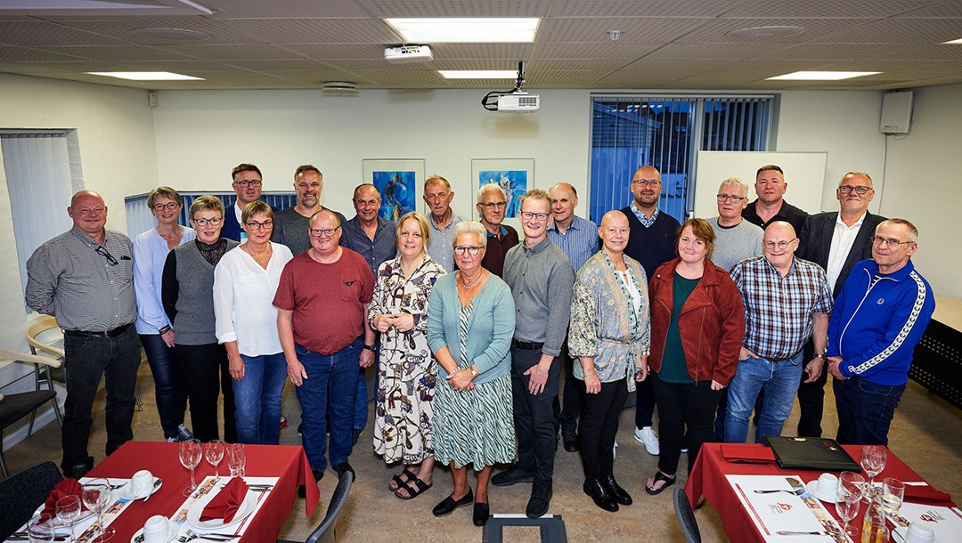 25 og 40 års jubilarerne fra 2020 i Fødevareforbundet NNF MidtVestjylland samlet til fest i Holstebro. Yderst til højre ses afdelingsnæstformand Michael Nielsen