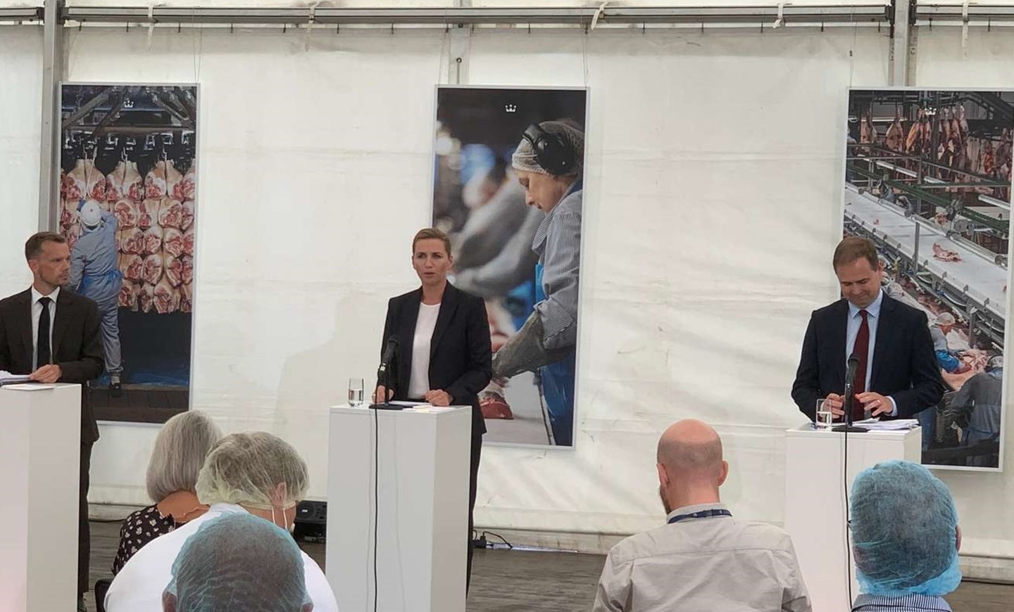 Statsminister Mette Frederiksen præsenterer tidlig pension på DC Horsens august 2020